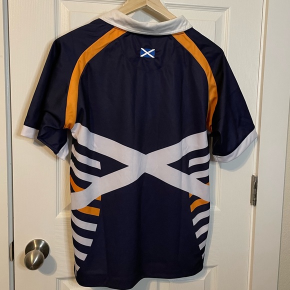 NWT Rugby Nations polyester navy blue Scotland polo rugby top sz M - Picture 7 of 11